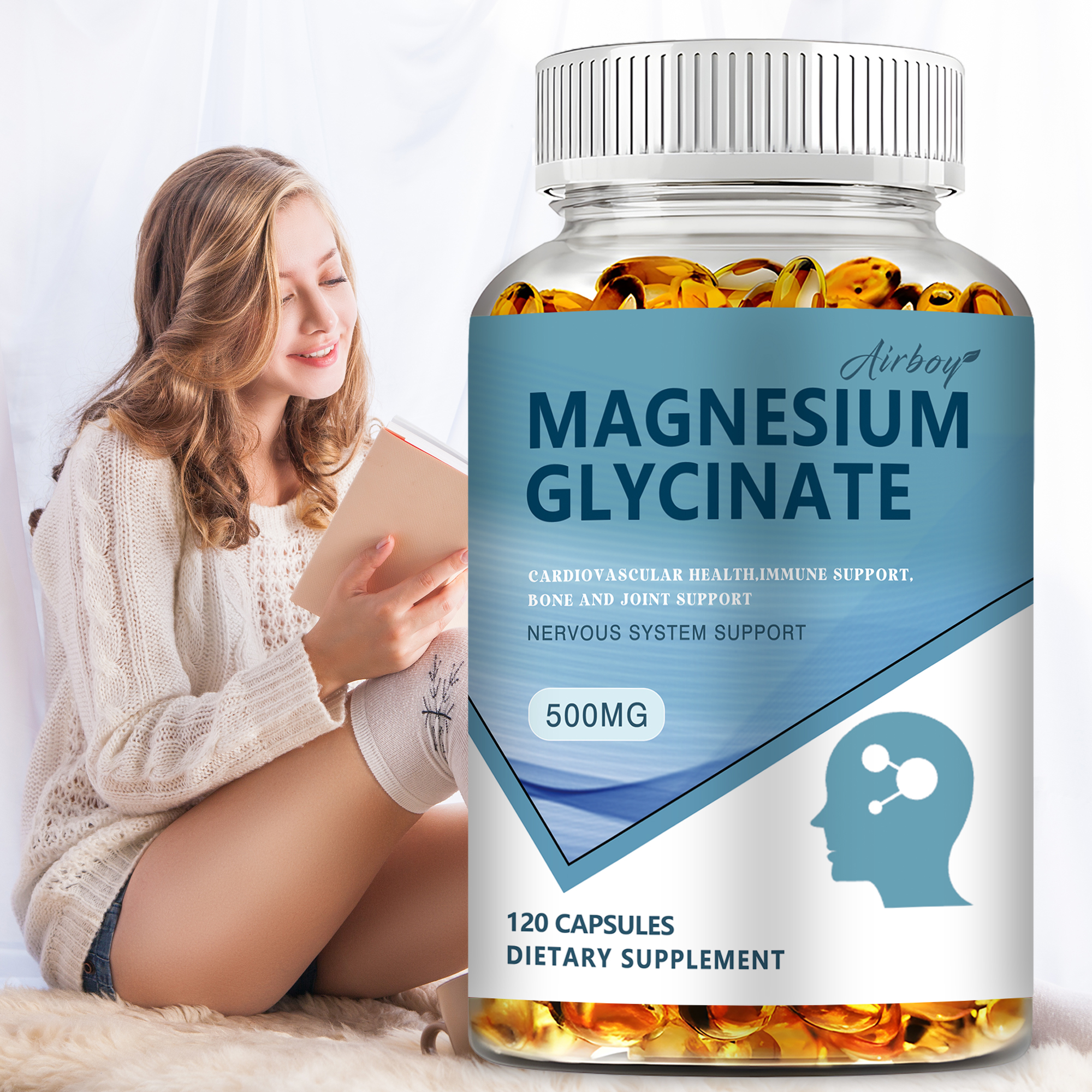 Magnesium Glycinate Capsule - Magnesium Glycinate Capsules 500mg - Supports